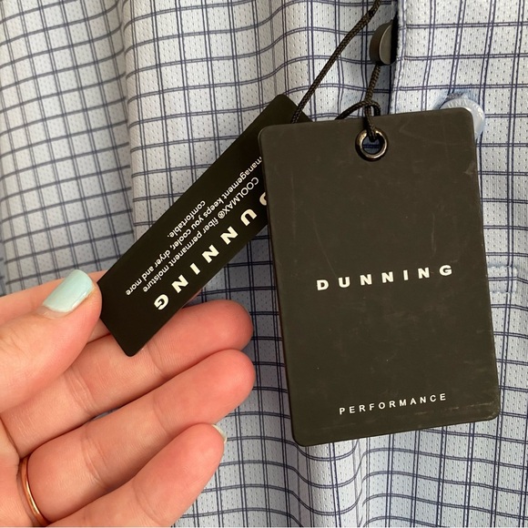 Dunning Golf Blue Windsurfer Windowpane Plaid Chadwick Ventilated Polo Shirt XL - Picture 10 of 14